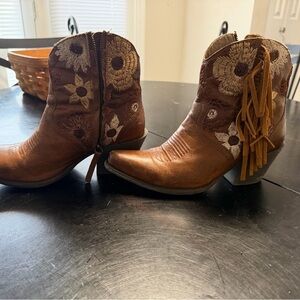 Ariat Brown Floral Heeled Boots